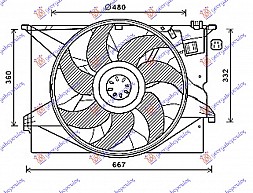 VENTILATOR KOMPLET BENZ.-DIZEL (480mm) 4