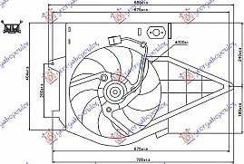 VENTILATOR KOMPLET (BENZIN) -A/C