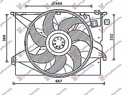 VENTILATOR KOMPLET BENZ.-DIZEL (480mm) 4